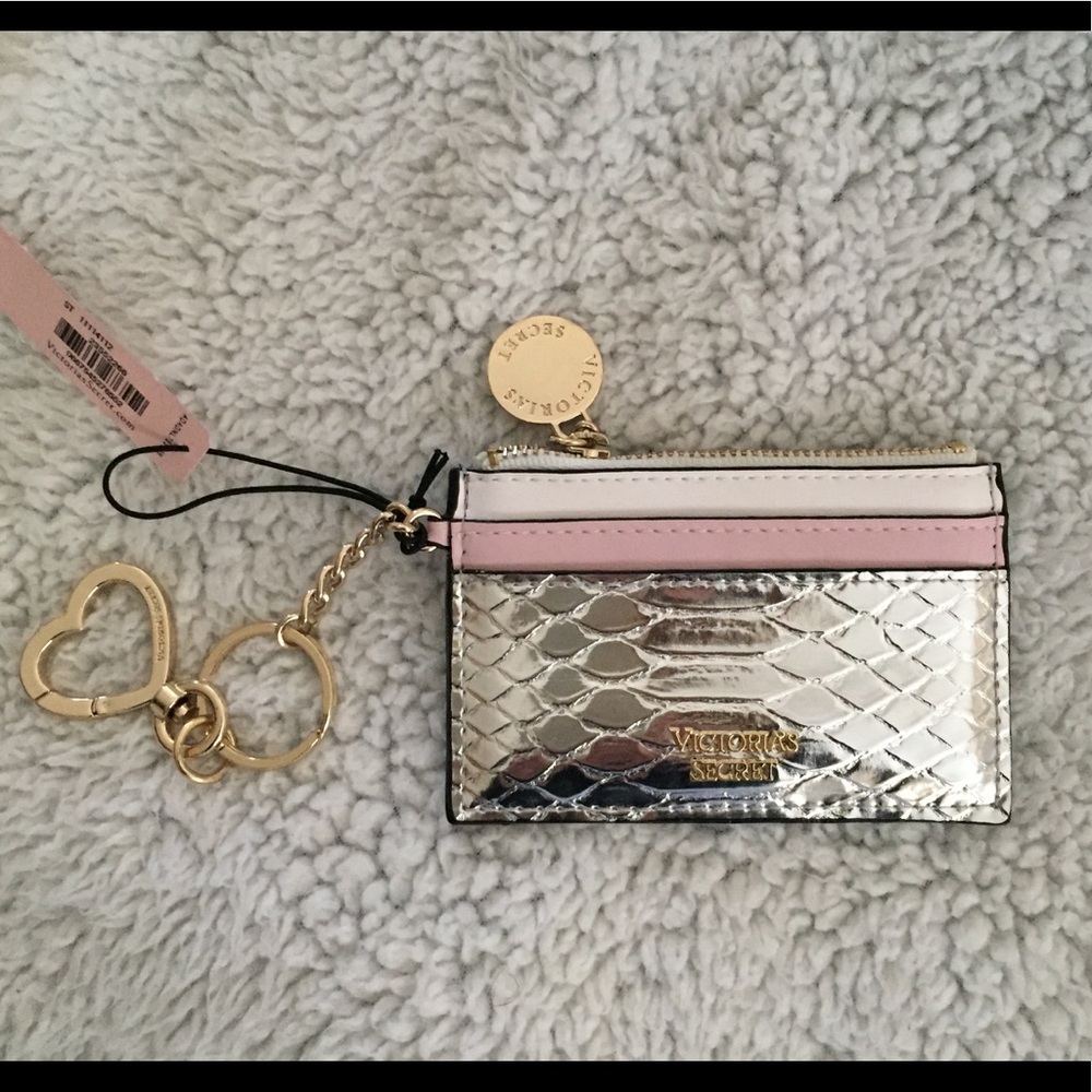 VS credit card case. Dusty rose and silver